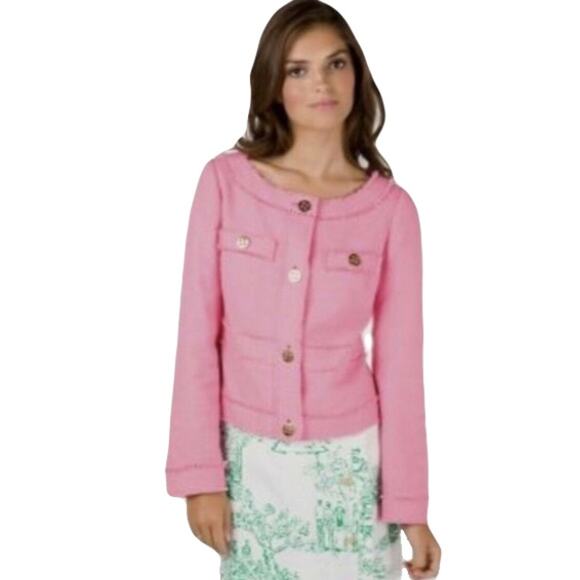 LILLY PULITZER Blazer M Millie Jacket in Hotty Pink - Picture 1 of 5